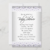 Paarse lavendel en grijs babymeisje kaart (Achterkant)