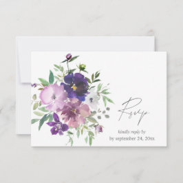 Paarse lavendel en Violet Floral met meel RSVP Kaartje