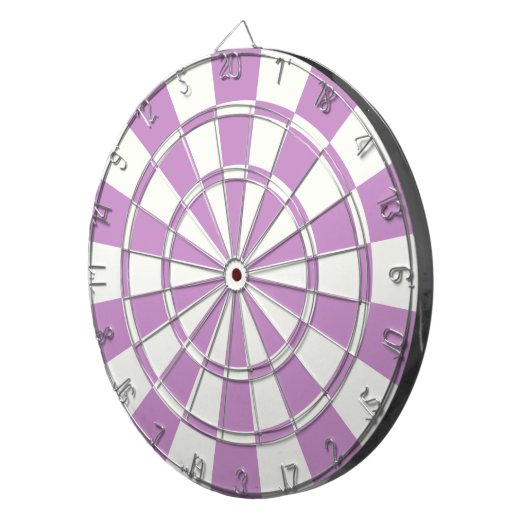 Paarse lavendel en wit dartbord (Voorkant Rechts)