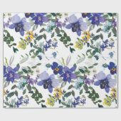 Paarse lavendel en witte orchideeën Floral Waterve Cadeaupapier (Vlak)