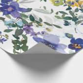 Paarse lavendel en witte orchideeën Floral Waterve Cadeaupapier (Hoek)