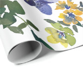 Paarse lavendel en witte orchideeën Floral Waterve Cadeaupapier (Rol Hoek)