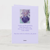 Paarse lavendel en zeefbloem kaart (Achterkant)