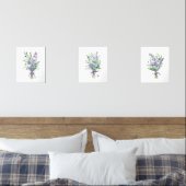 Paarse Lavendel Eucalyptus Wildflower Bloemen Prin Muurkunst Sets (Slaapkamer)