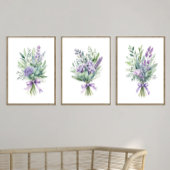 Paarse Lavendel Eucalyptus Wildflower Bloemen Prin Muurkunst Sets
