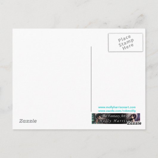 Paarse Lavendel Fairy Art beroemd gemaakt door Mol Briefkaart (Achterkant)