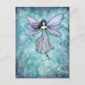 Paarse Lavendel Fairy Art beroemd gemaakt door Mol Briefkaart (Voorkant)
