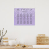 Paarse lavendel faux glitter ombre-zitplaat poster (Keuken)