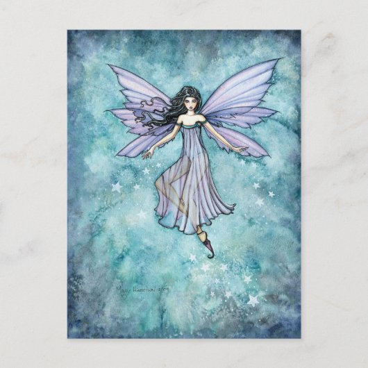 Paarse Lavendel Fee Kunst van Molly Harrison Briefkaart (Voorkant)