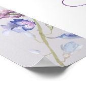 Paarse + Lavendel Flora Vrijgezellenfeest Welkomst Poster (Hoek)