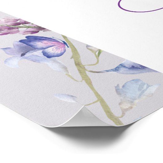 Paarse + Lavendel Flora Vrijgezellenfeest Welkomst Poster (Hoek)