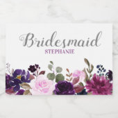 Paarse Lavendel Floral Boho bruiloft dranklabel Voedselcontainer Etiket (Enkel label)