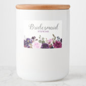 Paarse Lavendel Floral Boho bruiloft dranklabel Voedselcontainer Etiket (Voorkant)