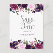 Paarse Lavendel Floral Boho Save the Date Aankondigingskaart (Voorkant)