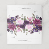 Paarse Lavendel Floral Boho Trouwplaats Kaart Plaatskaartje (Buitenkant ongevouwen)