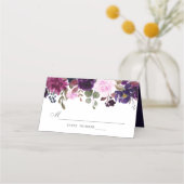 Paarse Lavendel Floral Boho Trouwplaats Kaart Plaatskaartje (Achterkant)