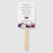 Paarse Lavendel Floral Boho Trouwprogramma Handwaaier (Achterkant)