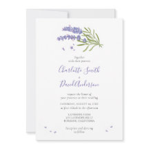 Paarse Lavendel Floral bruiloft uitnodiging