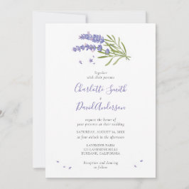 Paarse Lavendel Floral bruiloft uitnodiging