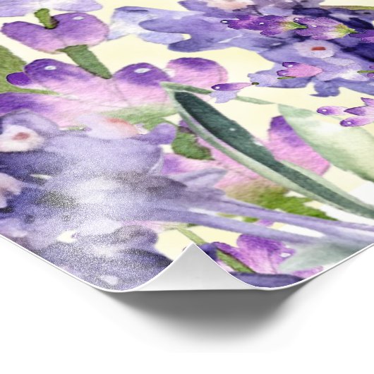 Paarse Lavendel Floral Geel Vrijgezellenfeest Foto Afdruk (Hoek)