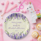 Paarse Lavendel Floral Geel Vrijgezellenfeest Papieren Bordje (Feest)