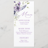 Paarse + Lavendel Floral Menu Kaart (Voorkant)
