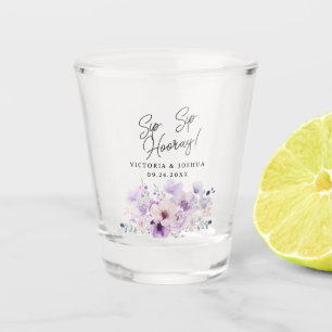Paarse Lavendel Floral Vrijgezellenfeest Shot Glas