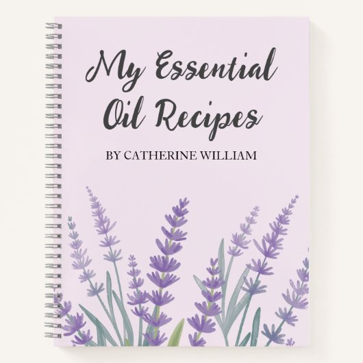 Paarse lavendel florale etherische olierecept notitieboek (Voorkant)