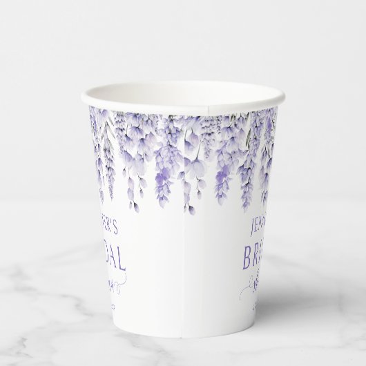 Paarse lavendel florale vrijgezellenfeesten papier papieren bekers (Rechts)