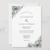 Paarse Lavendel Formele Elegante Moderne Huwelijk Kaart (Voorkant)