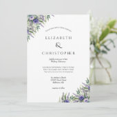 Paarse Lavendel Formele Elegante Moderne Huwelijk Kaart (Staand voorkant)