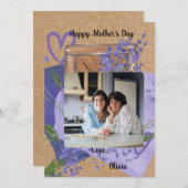 Paarse lavendel foto bloem Moederdag kaart (Voorkant / Achterkant)