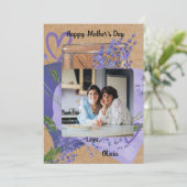 Paarse lavendel foto bloem Moederdag kaart (Staand voorkant)
