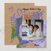 Paarse lavendel foto bloemend Moederdag kaart (Voorkant / Achterkant)