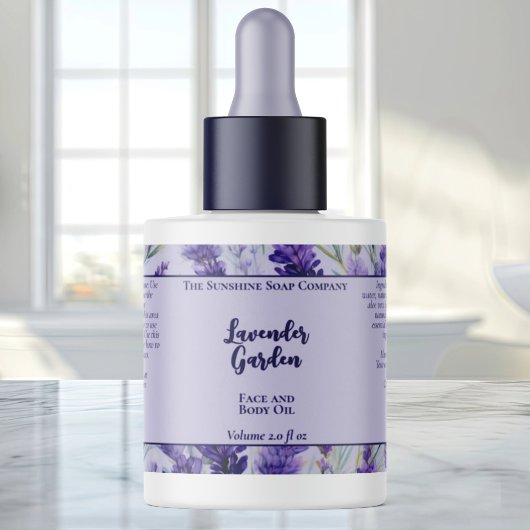 Paarse Lavendel Garden Cosmetics Bottle Label