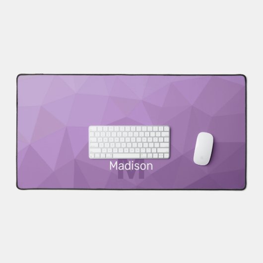 Paarse lavendel Geometric Mesh Pattern monogram Bureaumat (Keyboard & Muis)