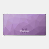 Paarse lavendel Geometrisch Mesh Patroon monogram Bureaumat (Voorkant)