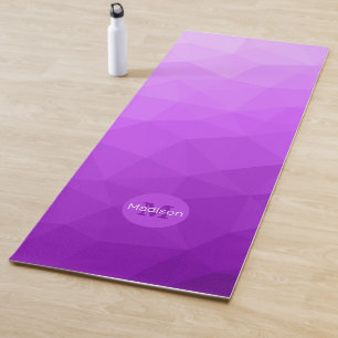 Paarse lavendel geometrisch mesh patroon Monogram Yogamat