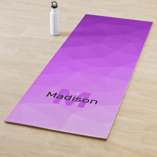 Paarse lavendel geometrisch mesh patroon Monogram Yogamat