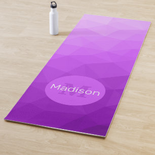 Paarse lavendel geometrisch mesh patroon Monogram Yogamat