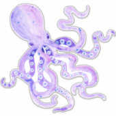 Paarse lavendel geschilderd octopus strand oceaan  sticker (Voorkant)