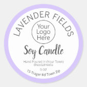 Paarse Lavendel geurkaars Logo labels (Voorkant)