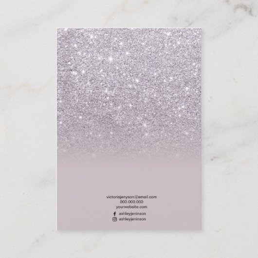 Paarse lavendel glitter jeweling earing display visitekaartje (Achterkant)