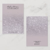 Paarse lavendel glitter jeweling earing display visitekaartje (Voorkant / Achterkant)