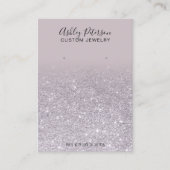 Paarse lavendel glitter jeweling earing display visitekaartje (Voorkant)