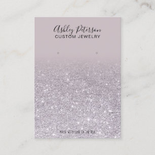 Paarse lavendel glitter jeweling earing display visitekaartje