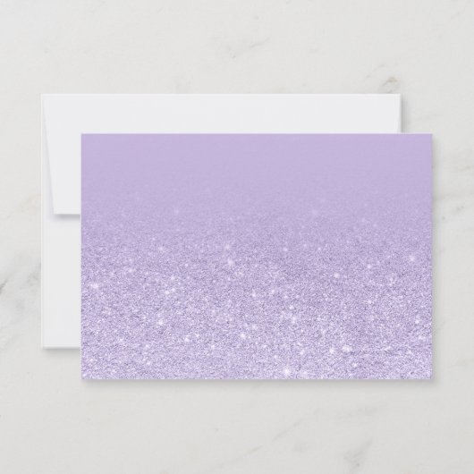 Paarse lavendel glitter ombre flower girl kaart (Achterkant)