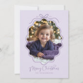 Paarse lavendel golvende foto feestdagenkaart (Voorkant)