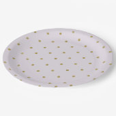 Paarse Lavendel Gouden Glitter Polka Dot Patroon Papieren Bordje (Gekanteld)
