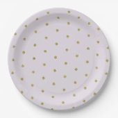 Paarse Lavendel Gouden Glitter Polka Dot Patroon Papieren Bordje (Voorkant)